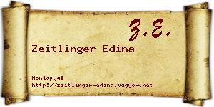 Zeitlinger Edina névjegykártya